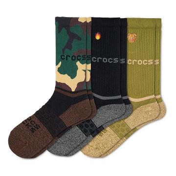 Crocs Adult Crew Graphic 3-Pack Men's Socks Multicolor | Australia 1658XYUF